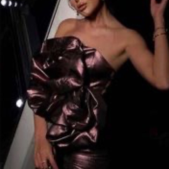 NEW Zara Voluminous Flower Strapless Lace Up Back Mini Dress 7699/308 - Picture 8 of 16